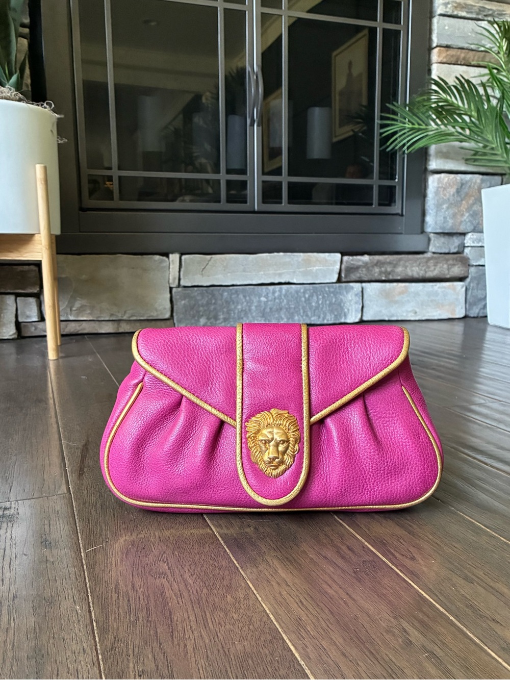Dooney & Bourke x Hayden Panettiere Gold Plated Leather Clutch, Lim Ed Y2K, Rare